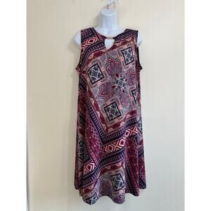 Sandra Darren Pink & Blue Dress Size 12 – Eye-Catching Party Wear